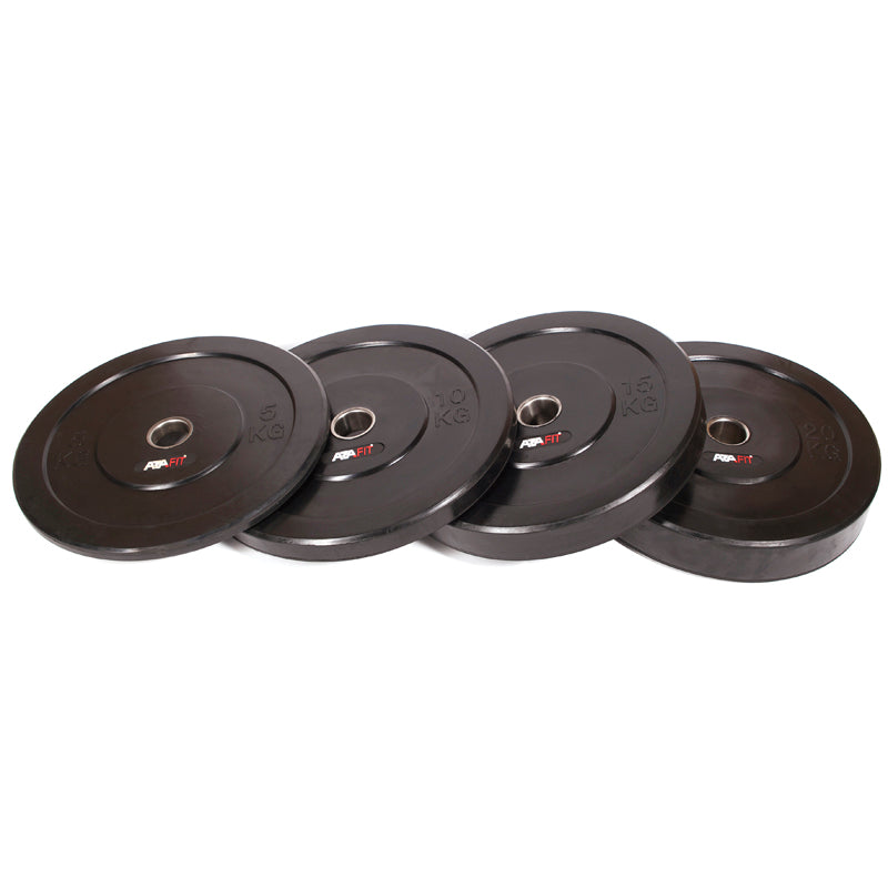 RUBBER COATED BUMPER PLATES - 25 KG (PAIR) - BLACK